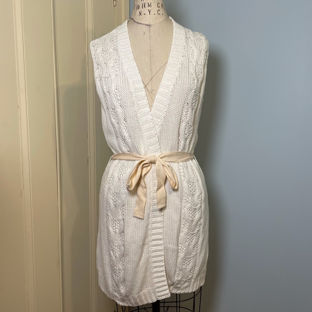 Moth for Anthropologie Long Belted Vest NWT